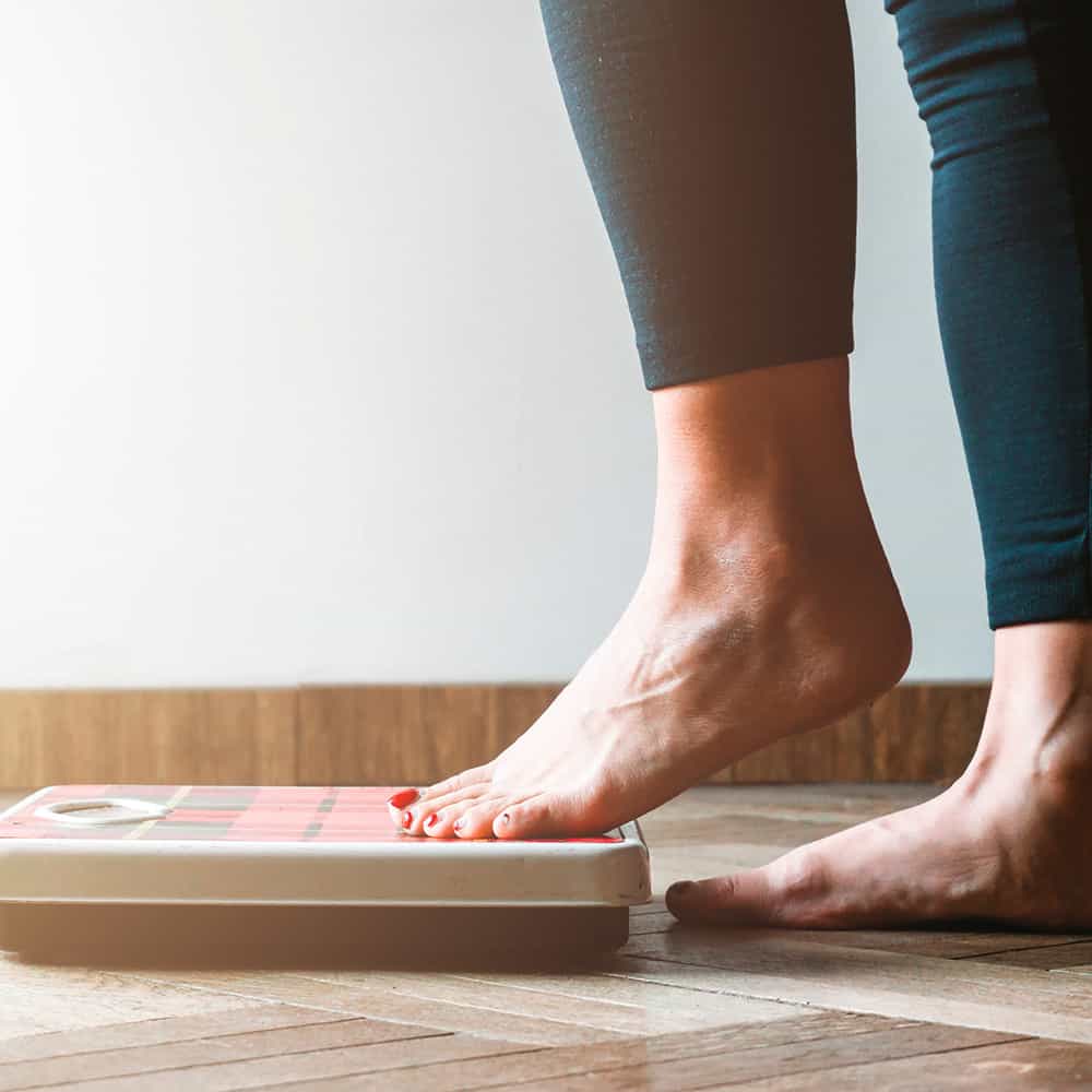obesity measurement foot on scale