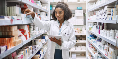 Cropped shot of an attractive young female pharmacist working in a pharmacy.